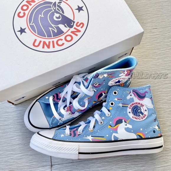 Converse Unicorns Light Blue ChuckTaylors High - Picture 6 of 8